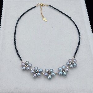 D20 Handmade Freshwater Pearl Black Spinel Necklace